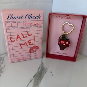 Betsey Johnson Chocolate Covered Strawberry Bag Charm Keychain – NWT Gift Box